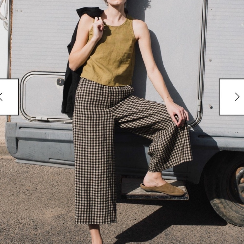 notPERFECTLINEN Black and Tan Wide Leg Pants